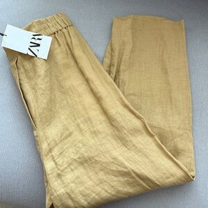 Zara Linen Cropped Pants , Size L